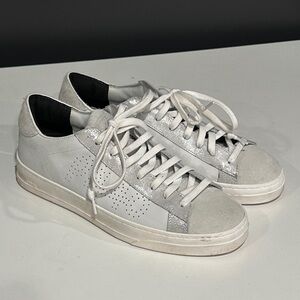P448 White and Gray Low-Top Sneakers
